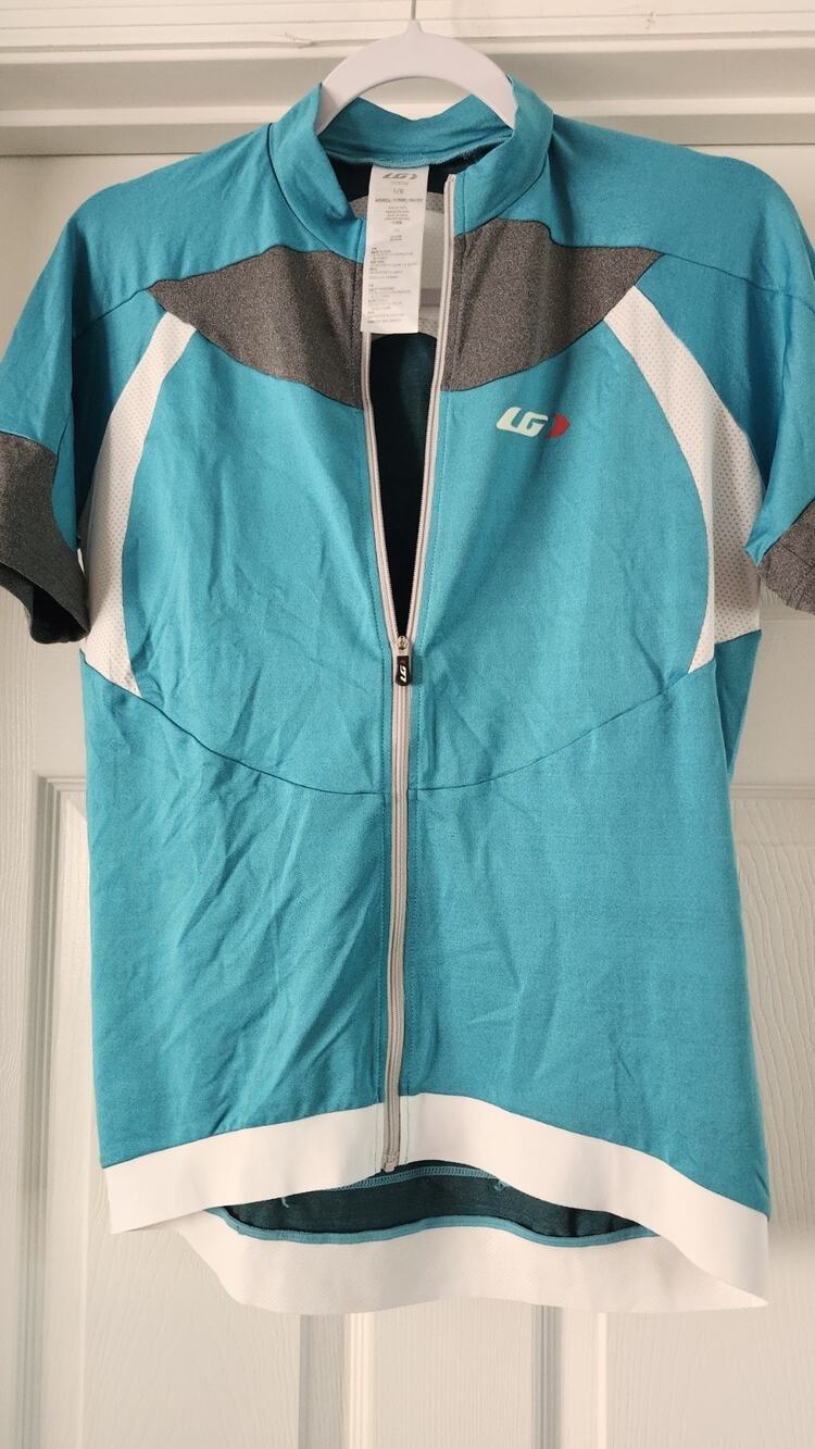 Louis Garneau Equipe Cycling Jersey Women's Large L/G Teal Full Zip #320